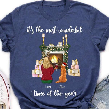 The Most Wonderful Time Christmas Personalized Dog T-Shirt TS-PT419