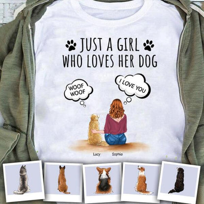Just A Girl Who Loves Her Dog Personalized T-shirt TS-NB971