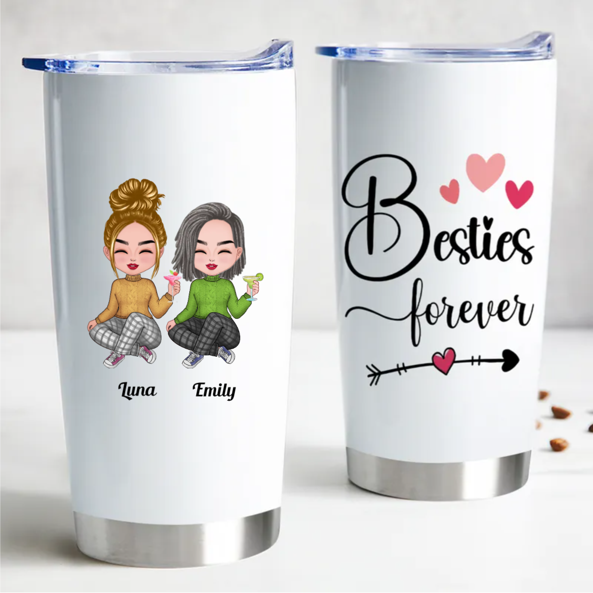 20oz Friends - Besties Forever - Personalized Tumbler